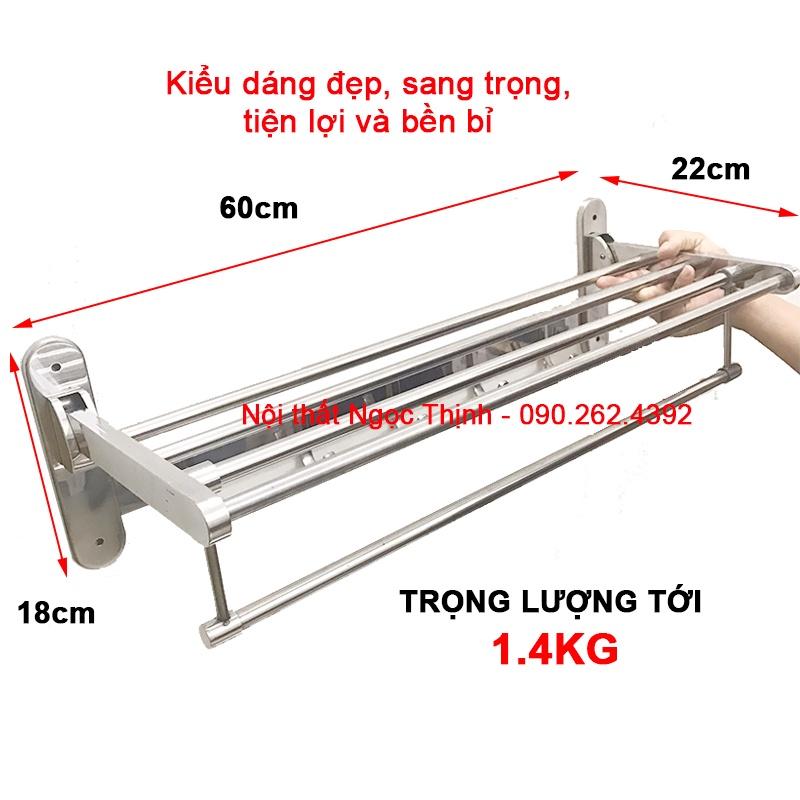 Kệ treo khăn tắm GẬP LÊN XUỐNG MKT-06 inox304 cao cấp máng khăn tầng đa năng