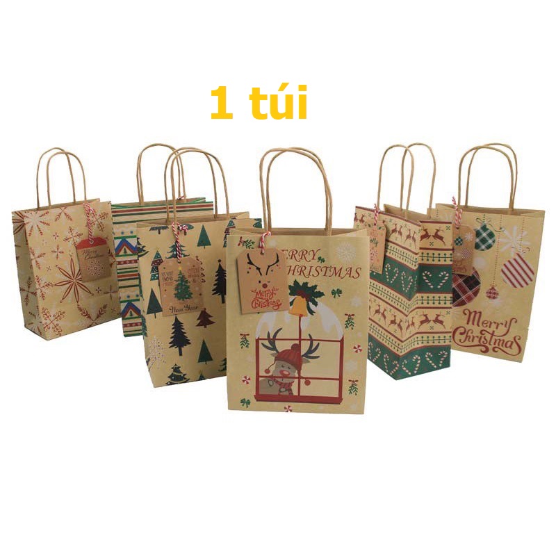 Túi giấy đựng quà giáng sinh Noel, quà tặng, gói quà