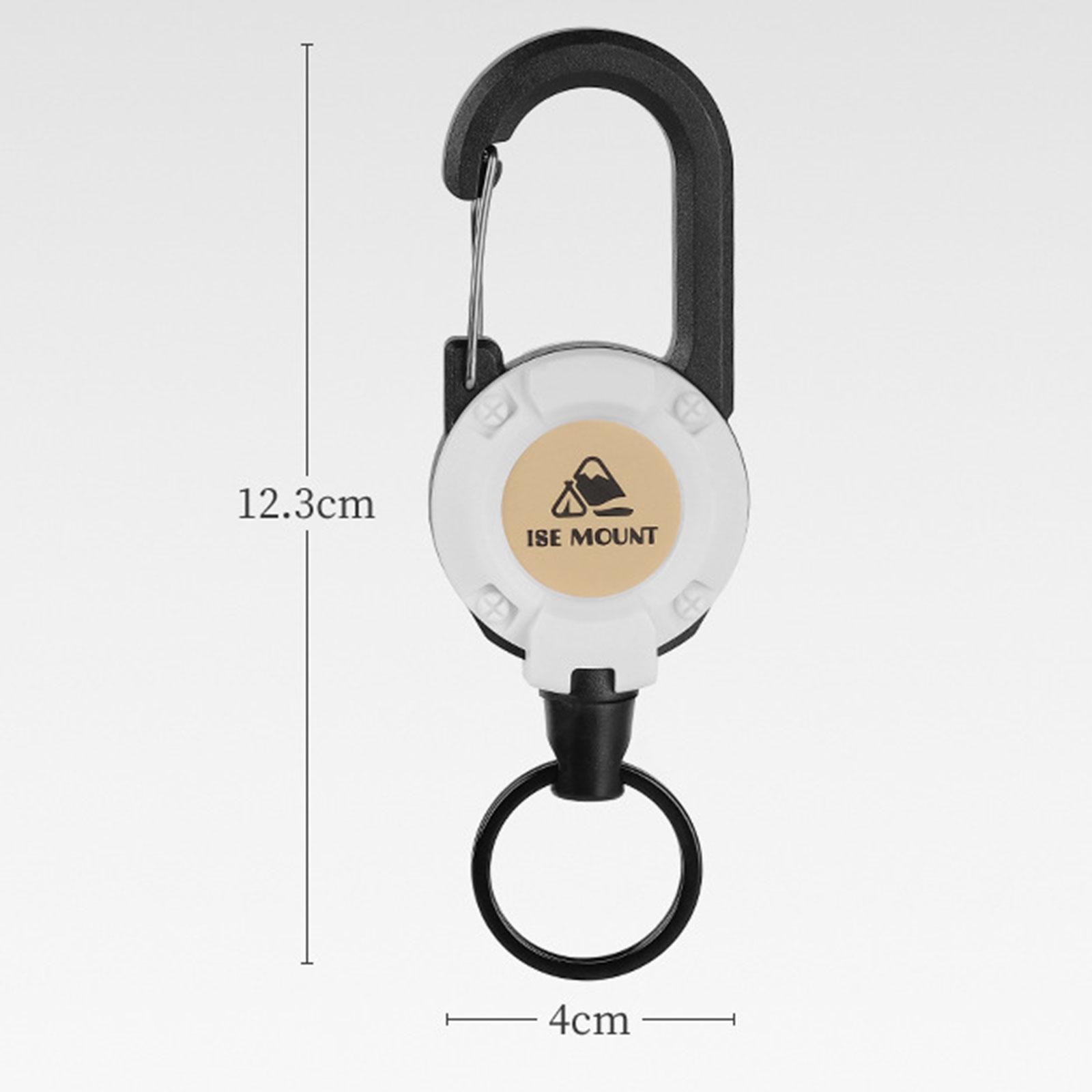 Retractable Keychain Carabiner Heavy Duty ID Badge Holder Lanyard Keyring Retractable  for Men Women Adults Hiking
