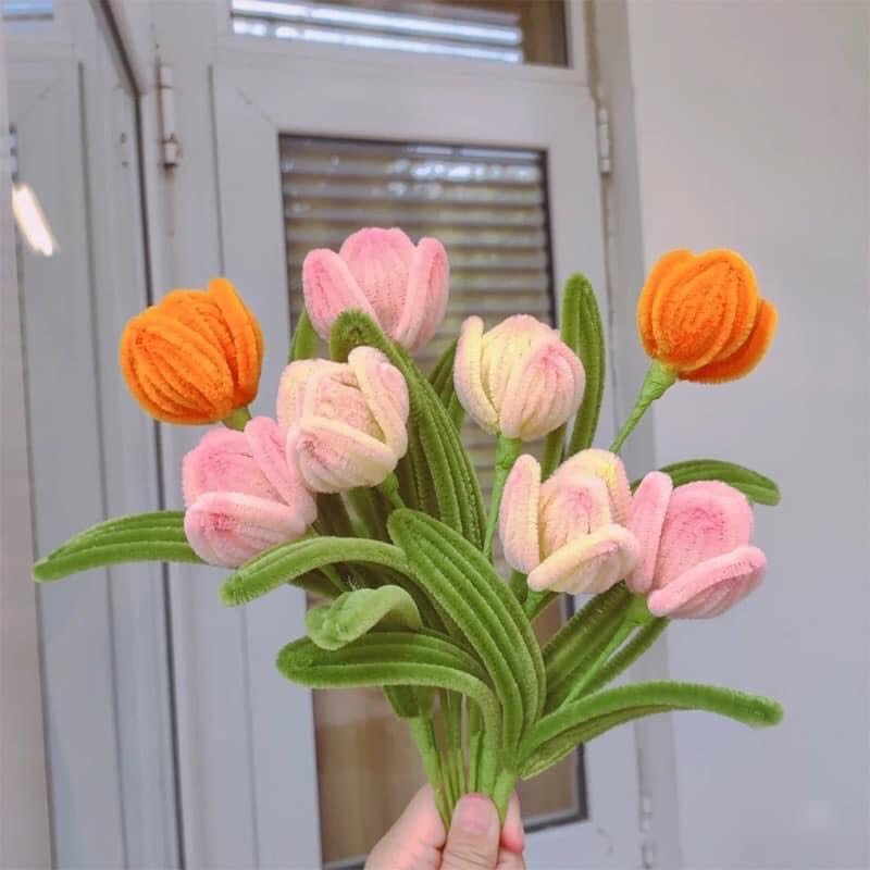 Set quà tặng hoa tulip kẽm nhung