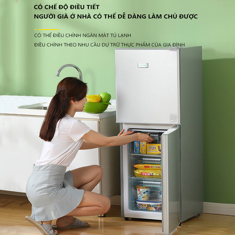 Tủ lạnh 2 ngăn 118 lít thương hiệu làm lạnh nhanh ngăn đá và ngăn lạnh giữ đồ luôn tươi mới - H01SI