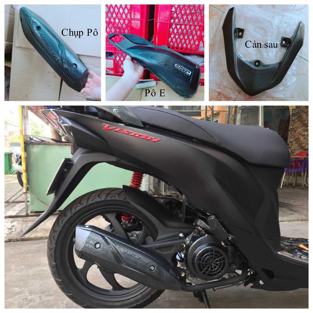 Phụ kiện Ốp Carbon Cacbon Dành Cho Honda Vision 2014, 2015, 2016, 2017, 2018, 2019, 2020