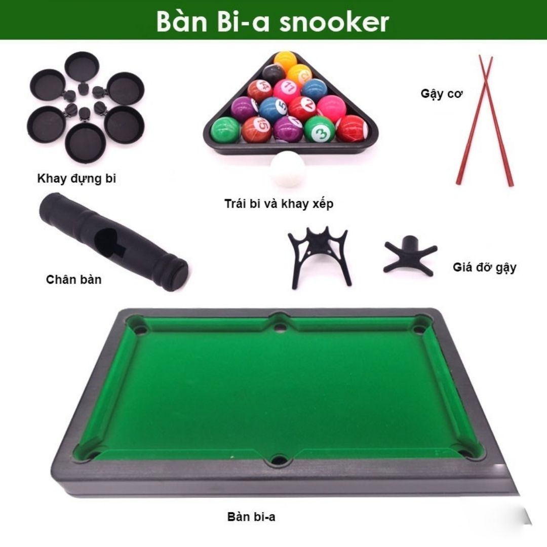 Bàn bida mini, bàn billiards snooker mini nhiều kích cỡ EASYTOYS đồ chơi giải trí dành cho bé