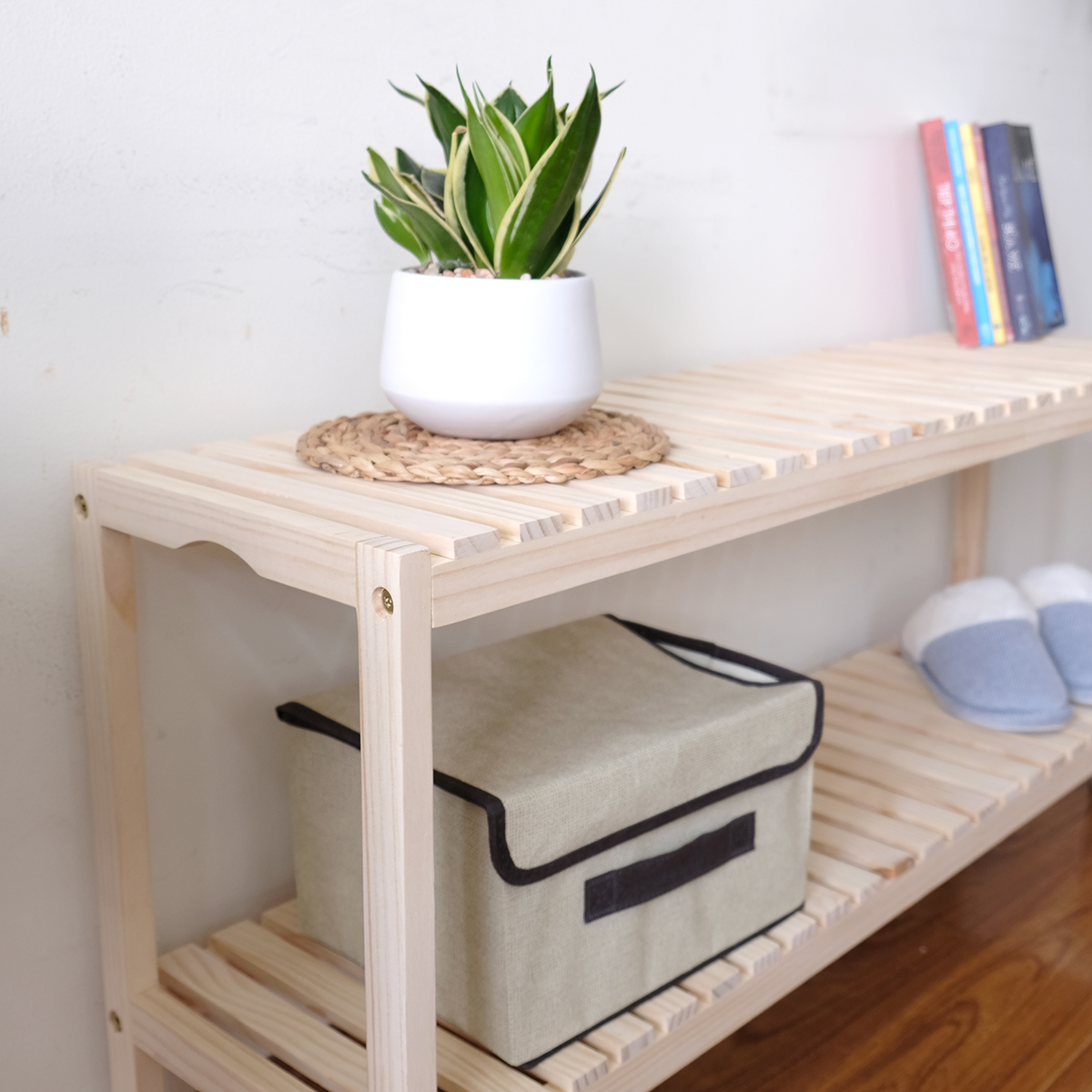 Kệ Đa Năng BEYOURs Bench 2FL Bằng Gỗ Kệ Sách Đựng Đồ Nội Thất Kiểu Hàn Lắp Ráp Phòng Khách, Phòng Ngủ - Gỗ Tự Nhiên