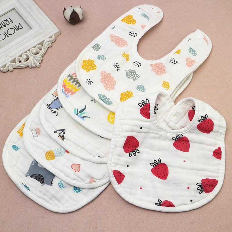 Yếm ăn dặm chữ U cotton 8 lớp
