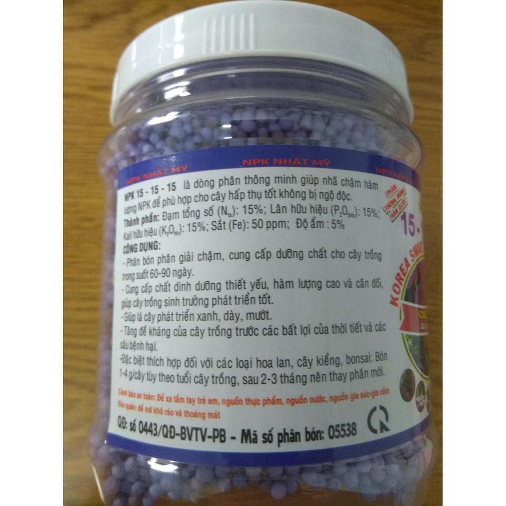 Phân tan chậm thông minh Hàn Quốc NPK 15-15-15 - chai 500 gram