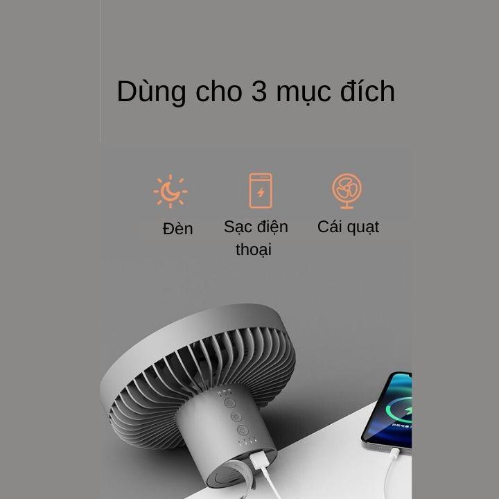 Quạt tích điện mini đa năng kết hợp đèn led và sạc dự phòng 4000 - 10.000mah