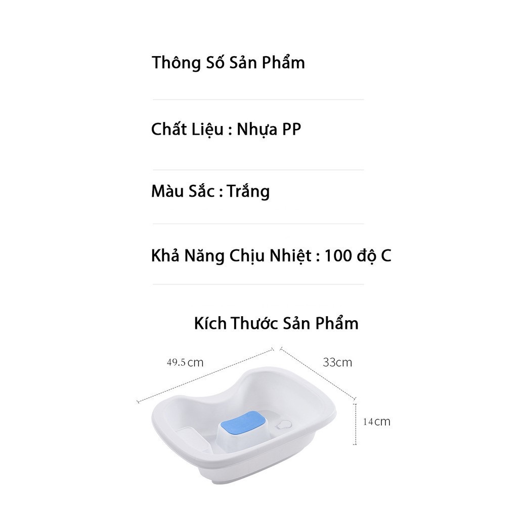 Chậu Gội Đầu Tại Giường Cao Cấp (Lót EVA + Ca + Lược Gội) -VT0755