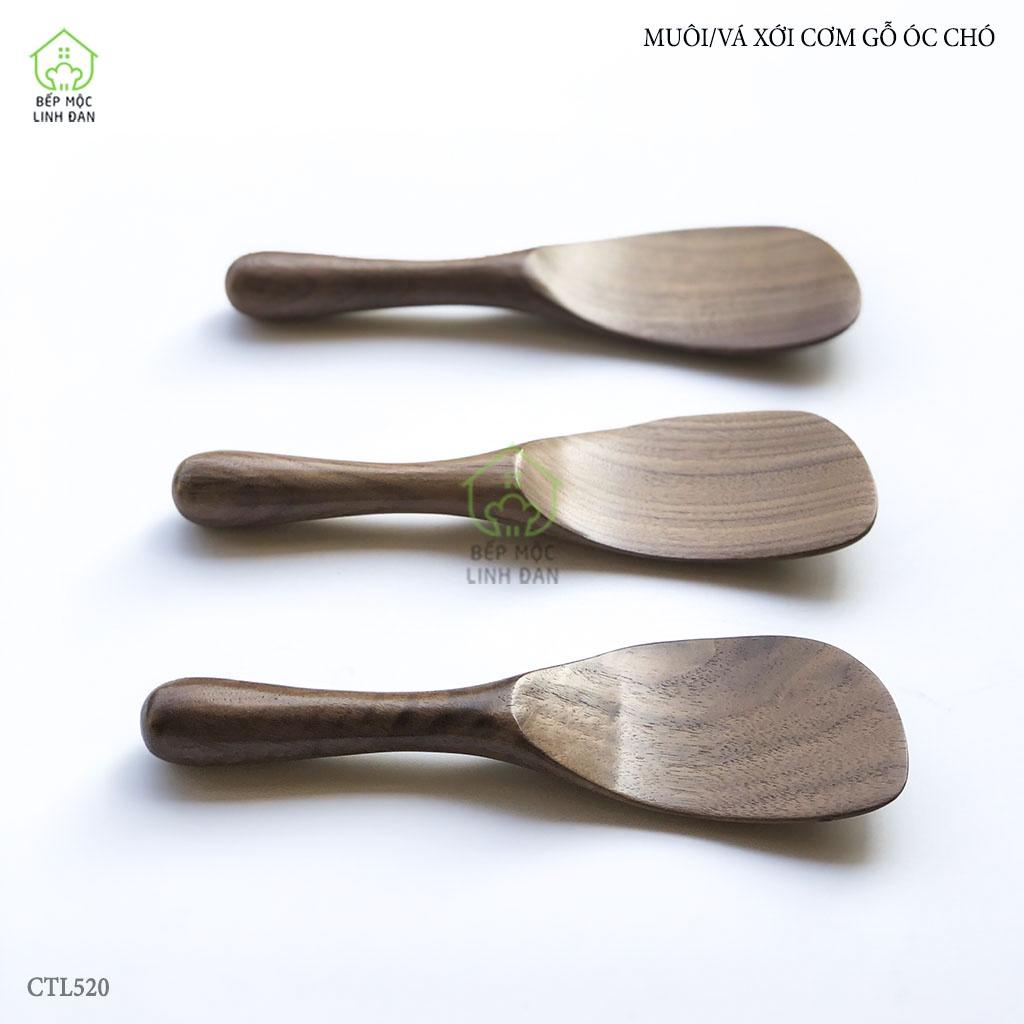 Muôi/vá xới cơm, vét bột, trộn salad_Gỗ óc chó nhập khẩu siêu sạch