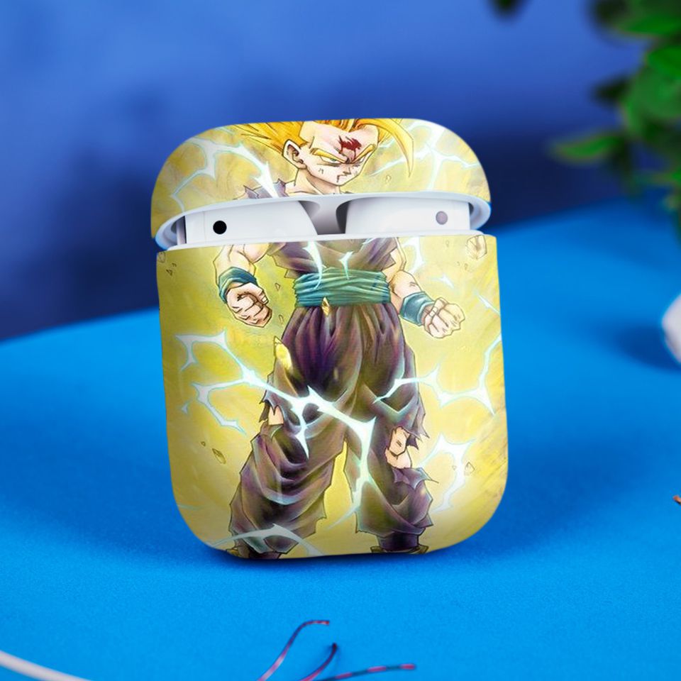 Miếng dán skin chống bẩn cho tai nghe AirPods in hình Songoku Dragon Ball - 7vnr038 (bản không dây 1 và 2)