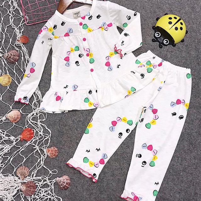 Bộ Pizama Bé Gái Vải Xuất Dư Size 12-30kg