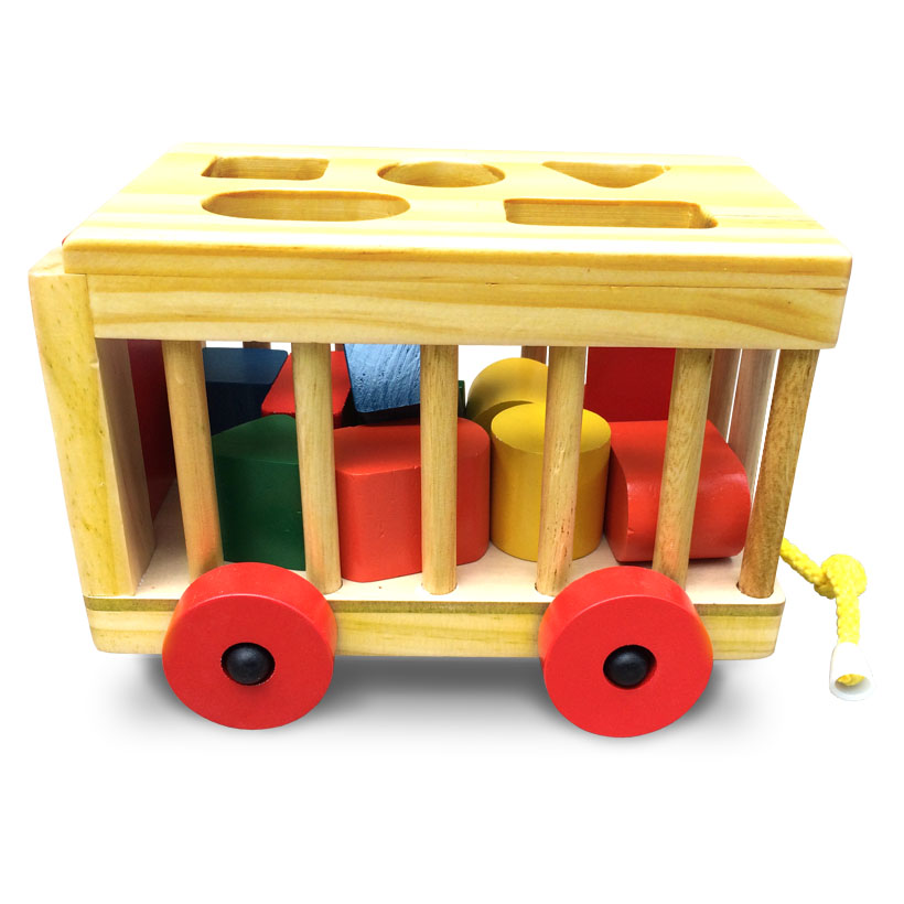 Đồ chơi gỗ xe củi thả hình học khối cho bé