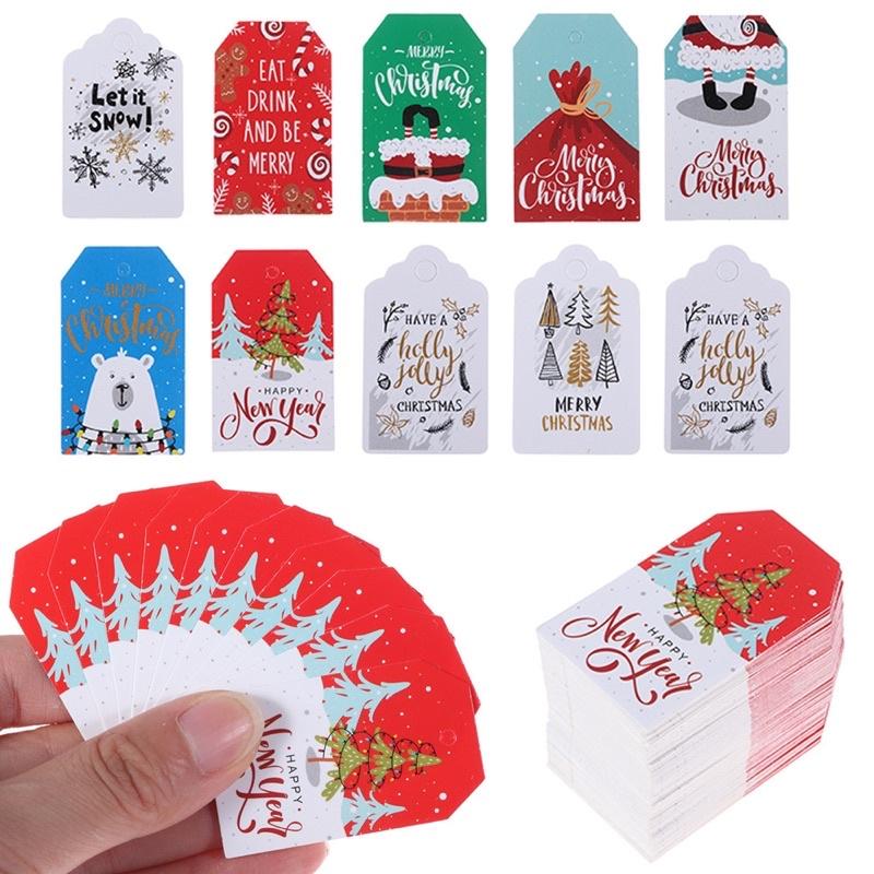 Mix 50 tag 10 mẫu chủ đề giáng sinh / Noel / X-mas dùng để trang trí