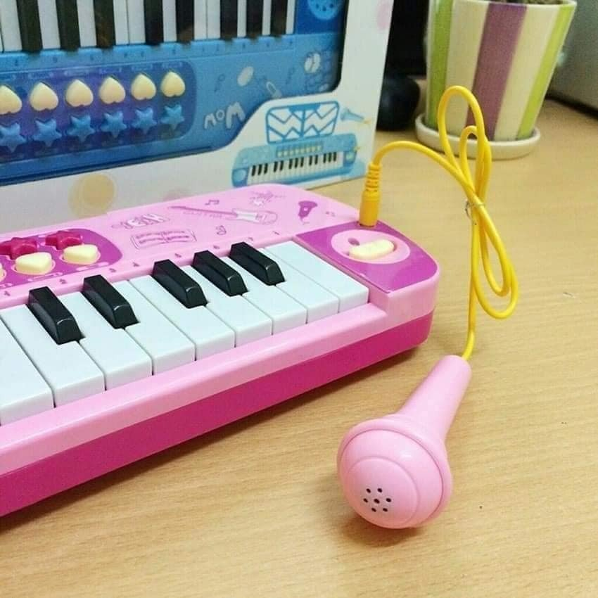 Đàn Piano Kèm Mic Cho Bé Chuẩn Âm Có Đèn Và Nhạc Cho Bé Vui Chơi