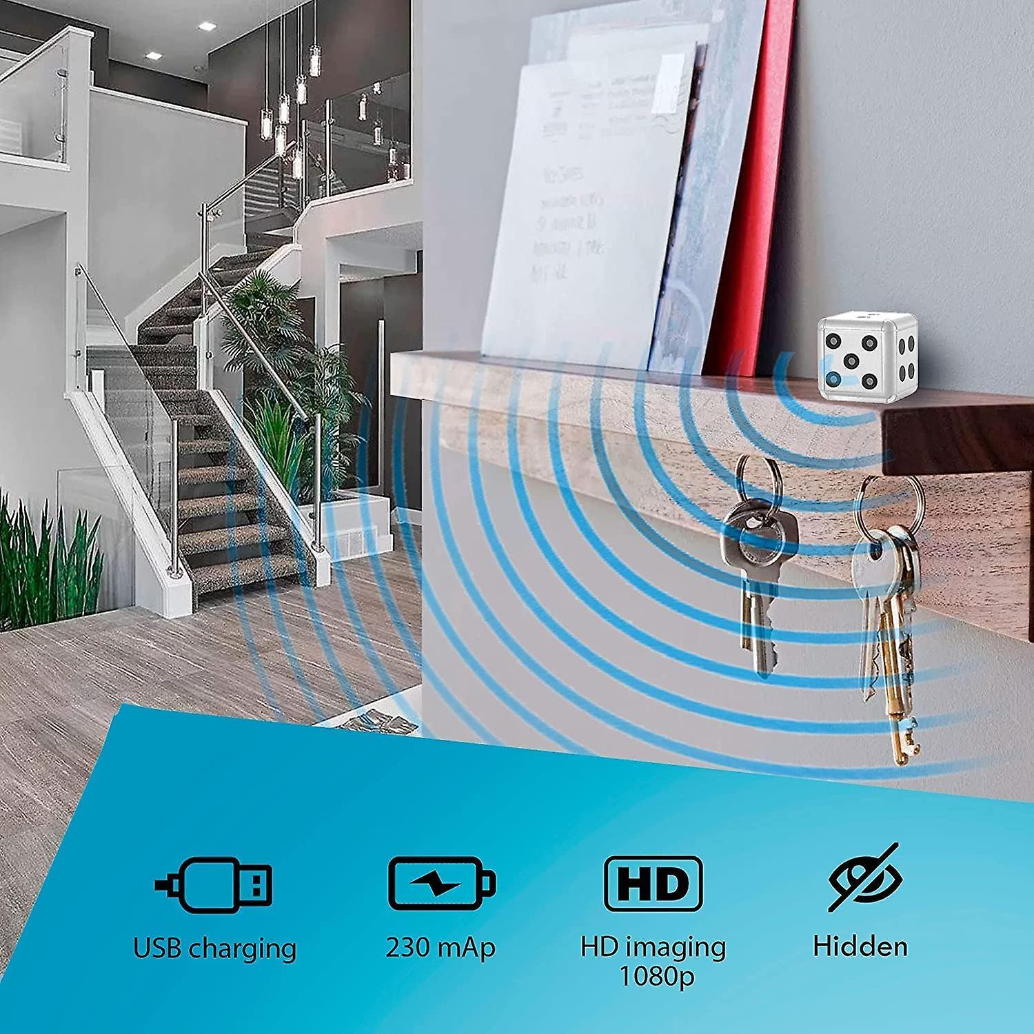 Máy ảnh gián điệp mini không dây 1080p di động với tầm nhìn ban đêm và phát hiện chuyển động, camera an ninh ẩn Jskee