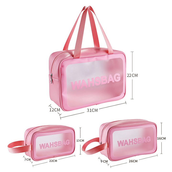 Túi Đựng Mỹ Phẩm, Đồ Trang Điểm Đi Du Lịch Washbag Trong Suốt Chống Thấm Nước Tiện Lợi Nhiều Kích Thước Nhiều Mẫu Chính Hãng