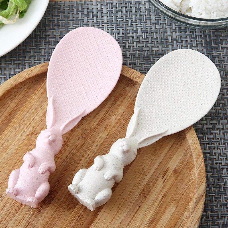 Rabbit Wheat Straw Spoon Can Stand Up Rabbit Rice Shovel Rice Cooker Rice Spoon Creative Non-stick Rice Cartoon Rice Spoon