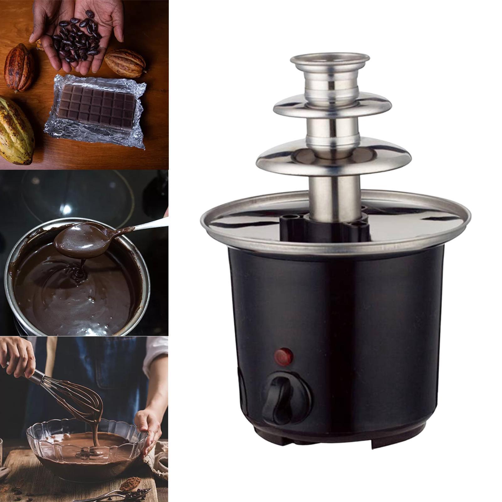 Chocolate Fondue Fountain Plug:EU 3 Tiers Electric for BBQ Sauce Cheese