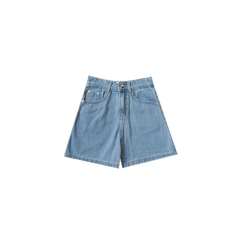 Quần short jean nữ SSSTUTTER vải jeans mềm thoải mái kiểu dáng lửng mid-length jeans