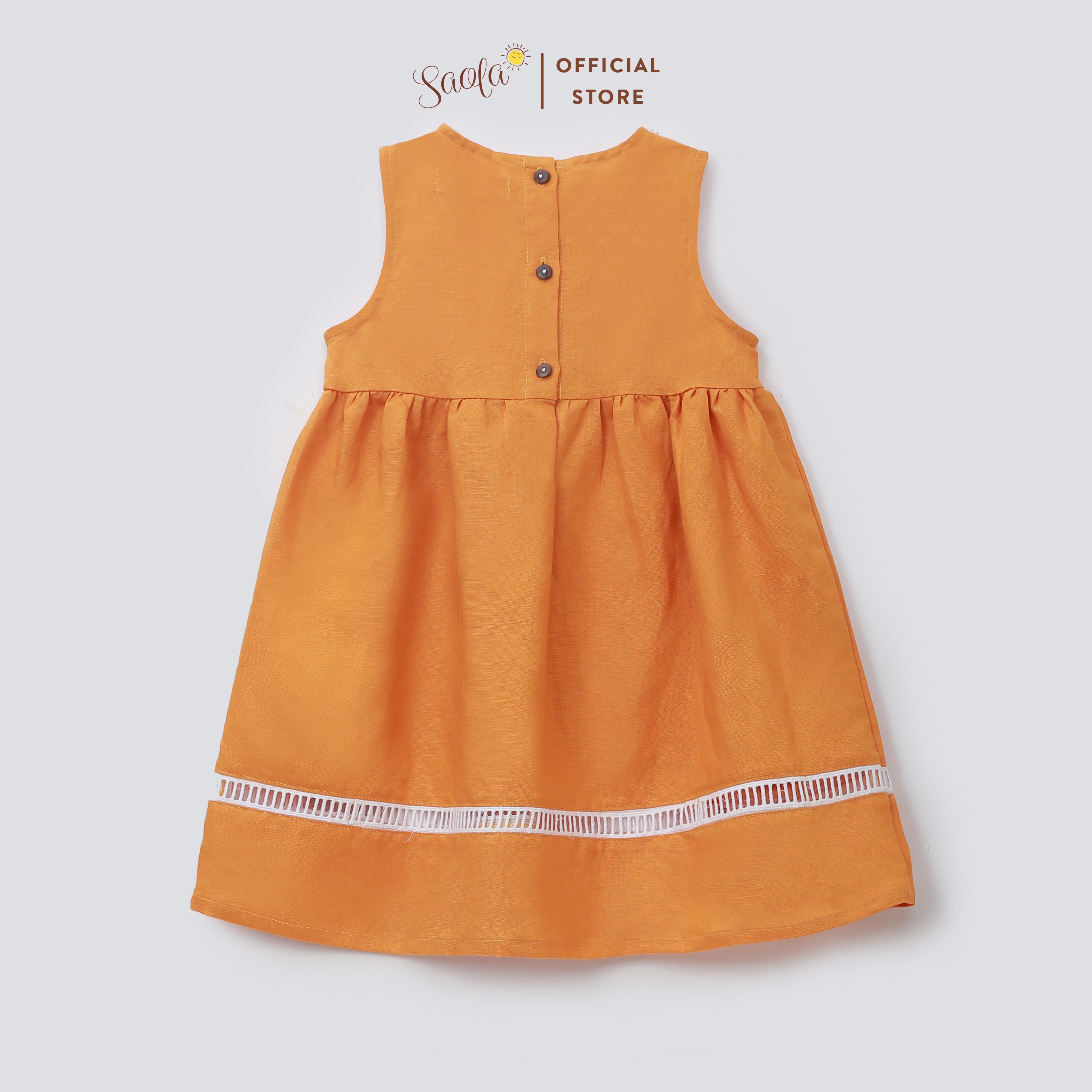 Váy Bé Gái Chất Liệu Linen Cao Cấp Phối Ren Xinh Xắn - GRACIE DRESS - DRL021 - SAOLA KIDS CLOTHING