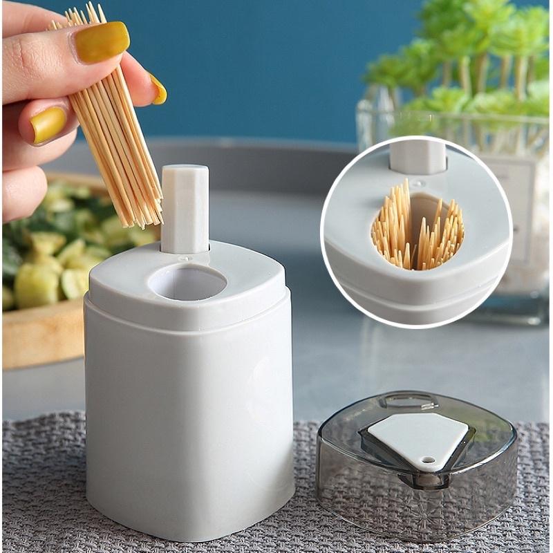 Hũ Đựng Tăm Có Nắp Bật Thông Minh