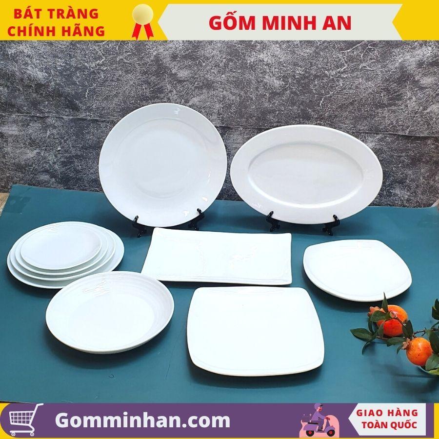 Đĩa sứ Trắng Bát Tràng Cao Cấp- Gốm Sứ Bát Tràng- Gốm Minh An- Hàng Khử