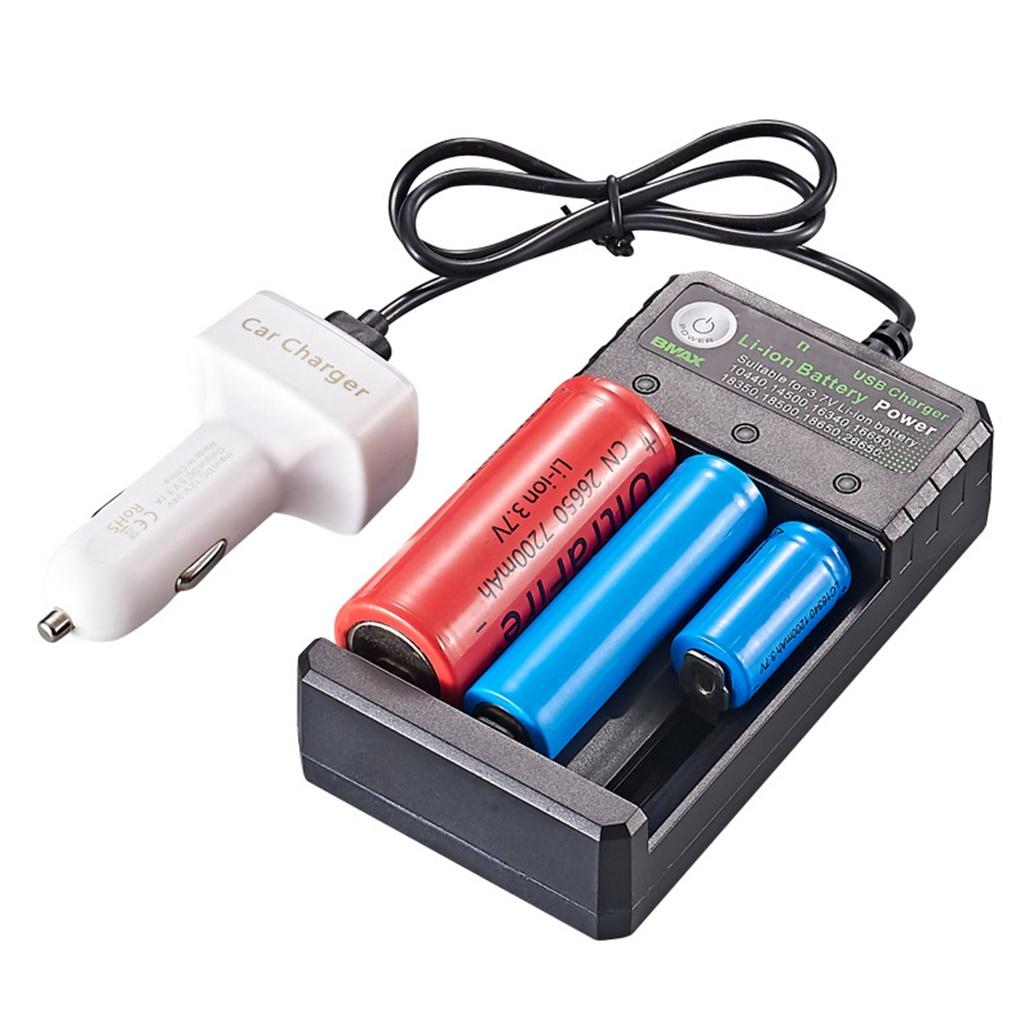 Battery Charger Rechargeable 18650 Lithium Battery Charger 3 Slot USB Cell Charging Station Stand【vollter1】