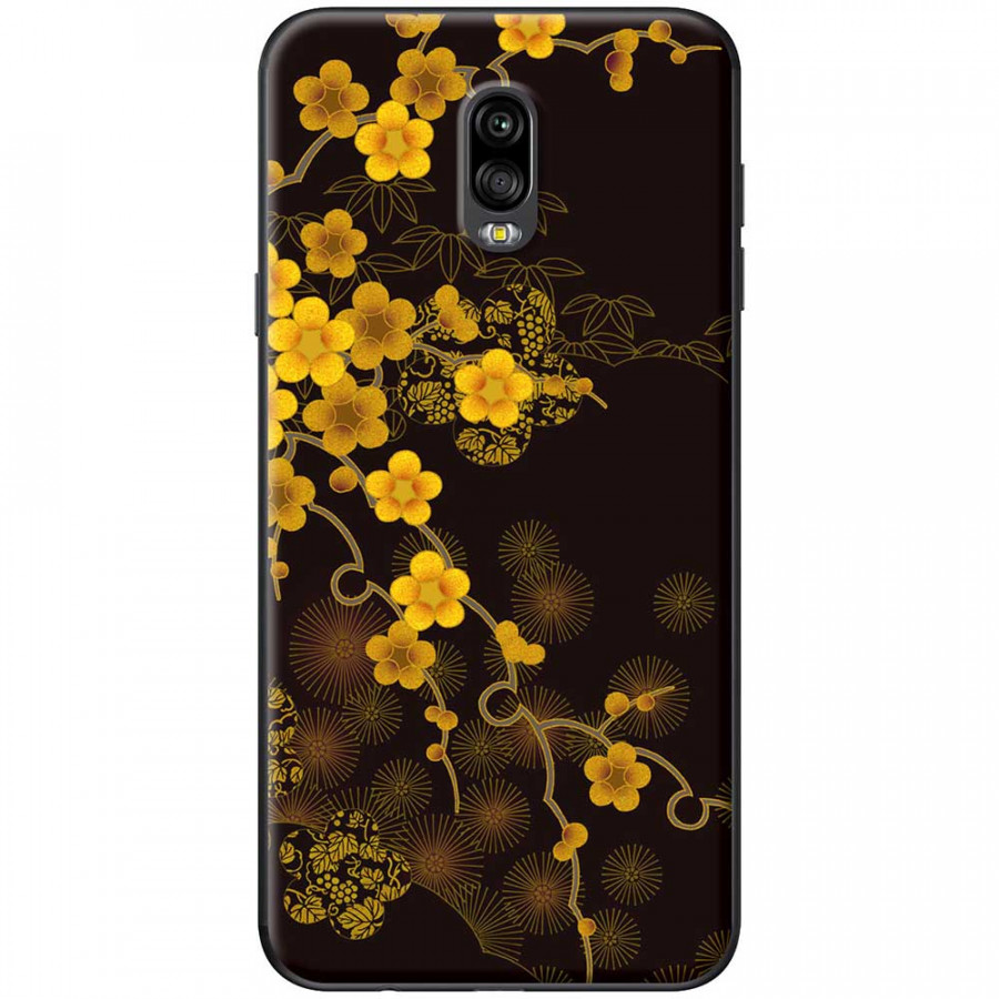 Ốp lưng dành cho Samsung Galaxy J7 Plus mẫu Hoa mai nền đen