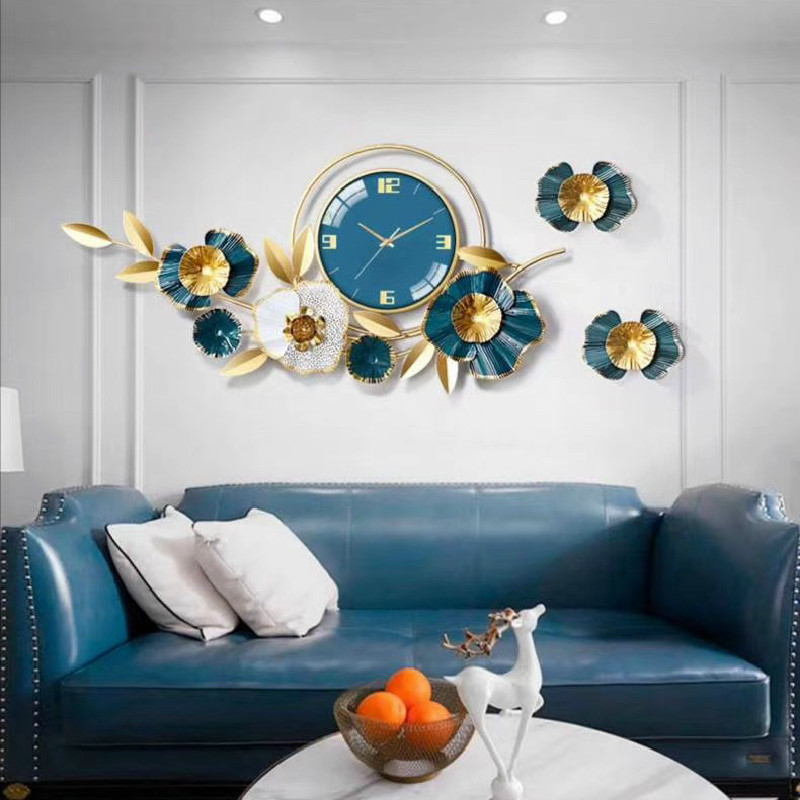 Đồng Hồ Treo Tường Nghệ thuật Decor Hoa trang Trí May Mắn Kích Thước 90*60cm