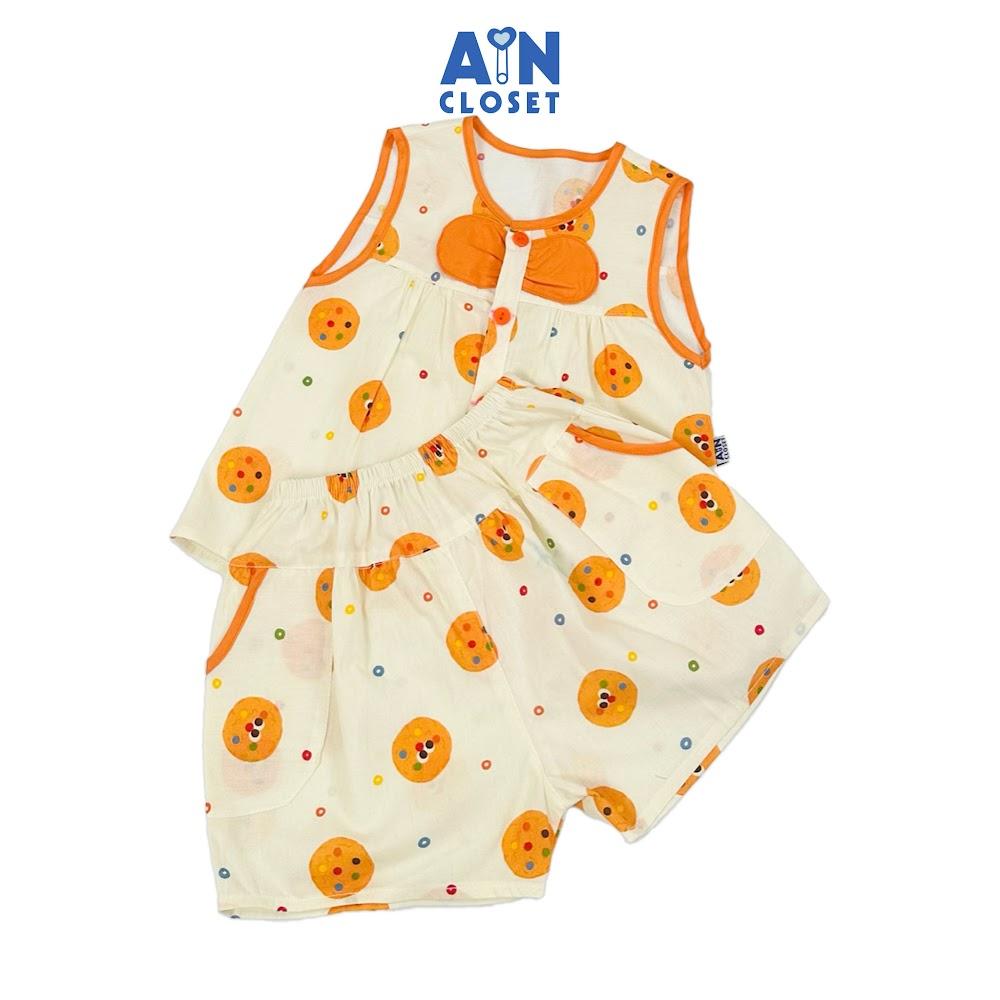 Bộ quần áo Ngắn bé gái họa tiết Bánh Bích Quy cotton - AICDBGCQ7EOW - AIN Closet