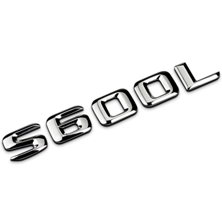 Decal tem chữ S600L dán đuôi xe ô tô - Chất liệu: Hợp kim inox - Màu sắc: Bạc