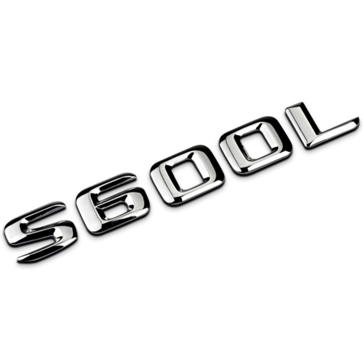 Decal tem chữ S600L dán đuôi xe ô tô Mercedes - Chất liệu: Hợp kim inox