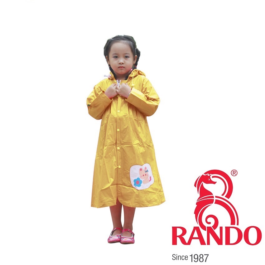 Áo mưa trẻ em Mèo con Rando CPPS-11 từ Size 1 đến Size 6 tương đương với chiều cao từ 80 cm đếm 160 cm ( GIAO MÀU NGẪU NHIÊN)