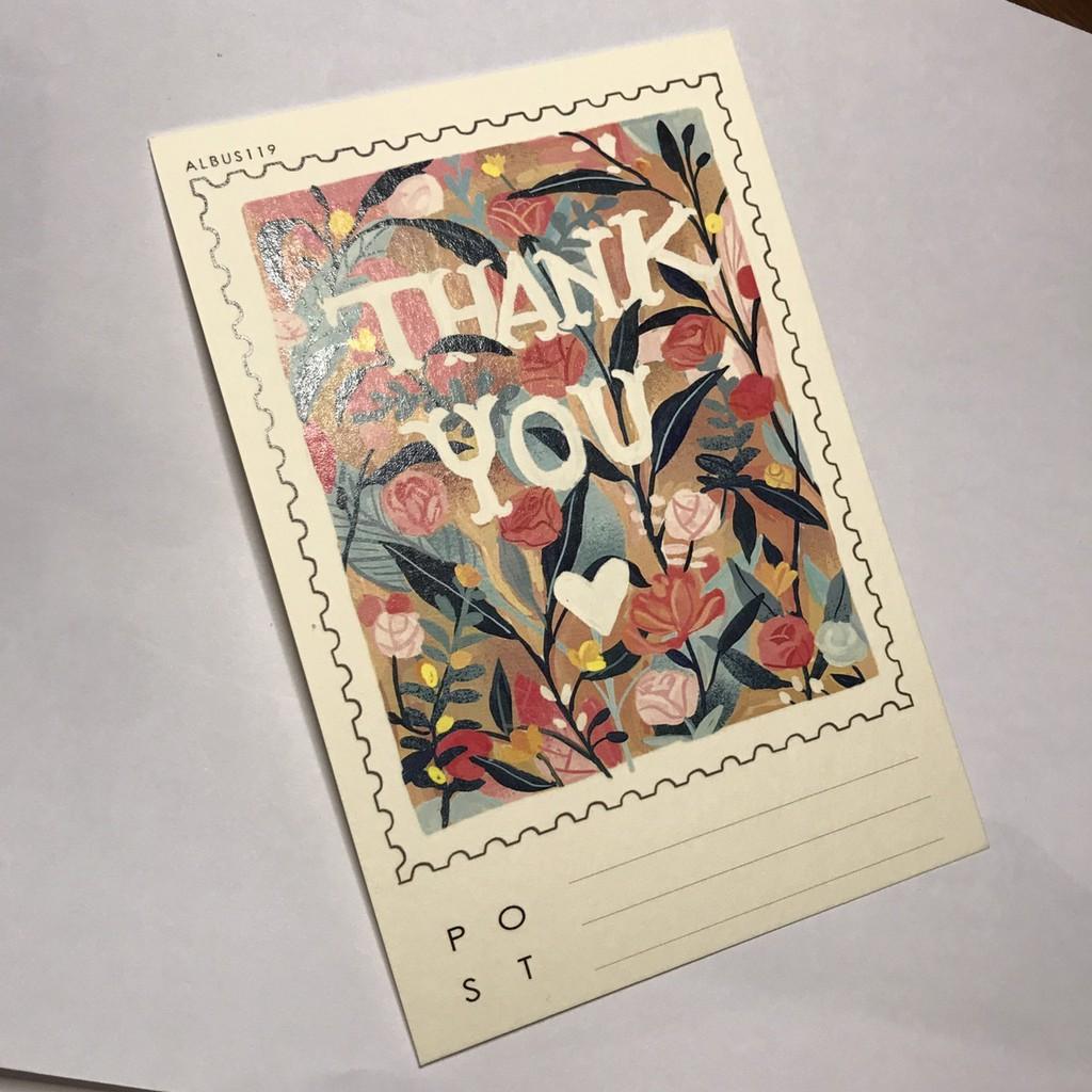 Postcard &quot;Thank you&quot; giấy dày l bưu thiếp cảm ơn | thiệp l Zip A1