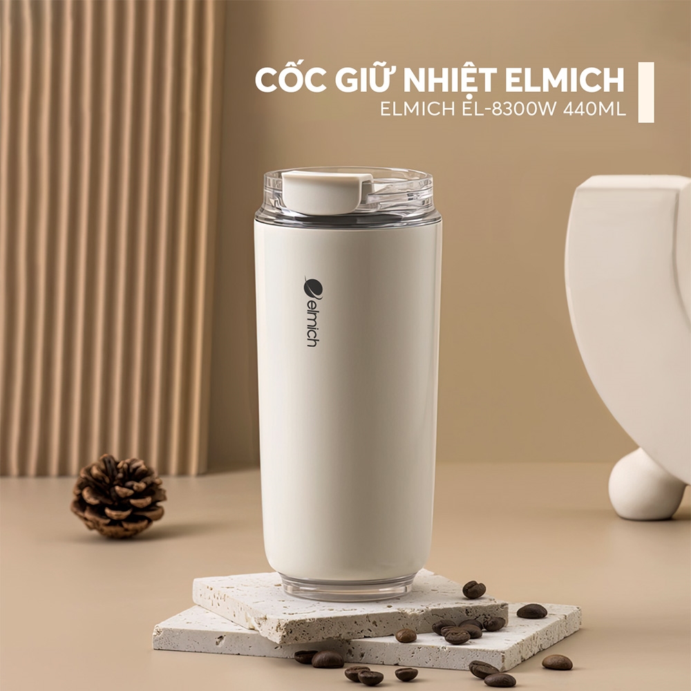 Cốc giữ nhiệt inox 304 Elmich EL8300W dung tích 420ml