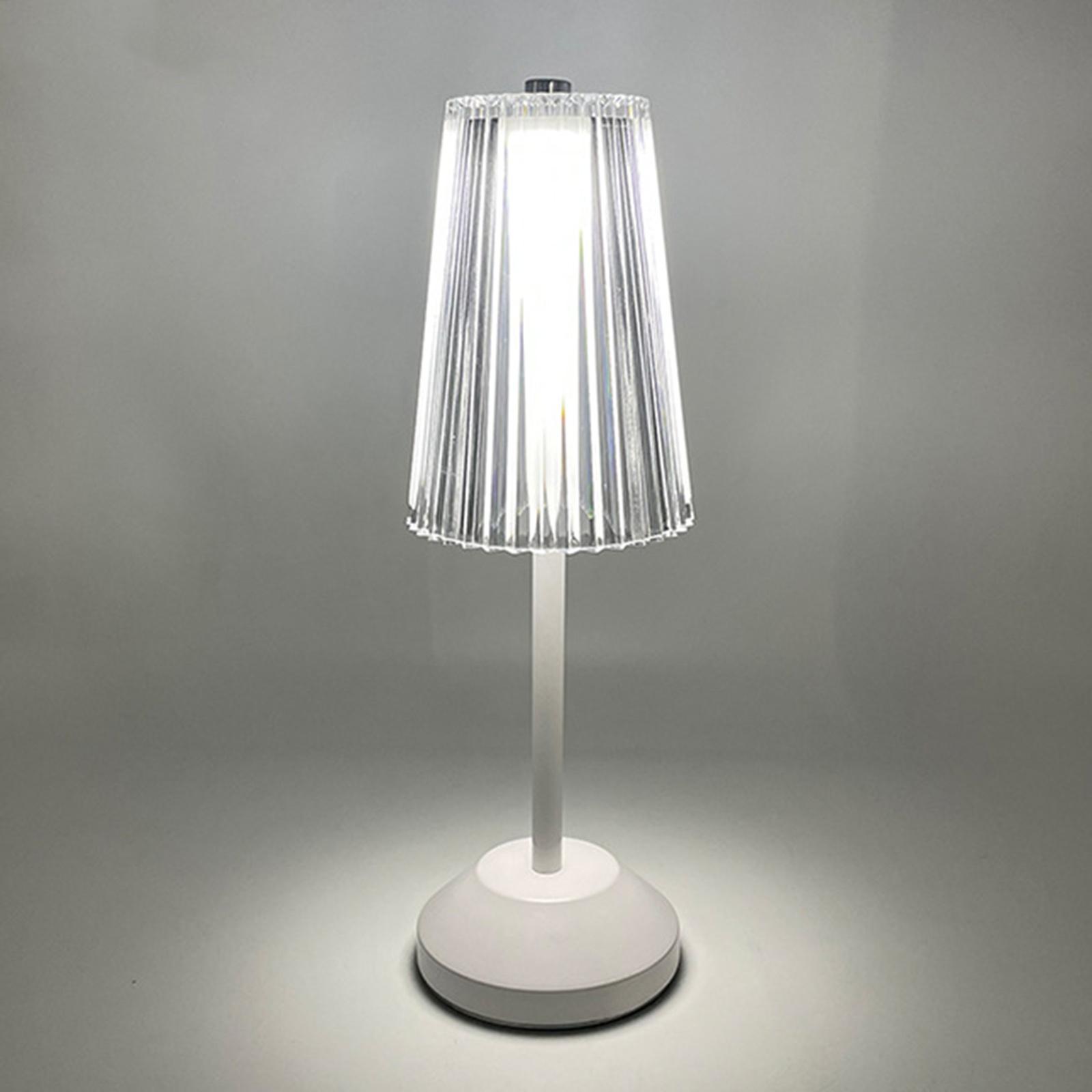 Crystal Table Lamp w/ USB Charging Ports, Night Light Black Base