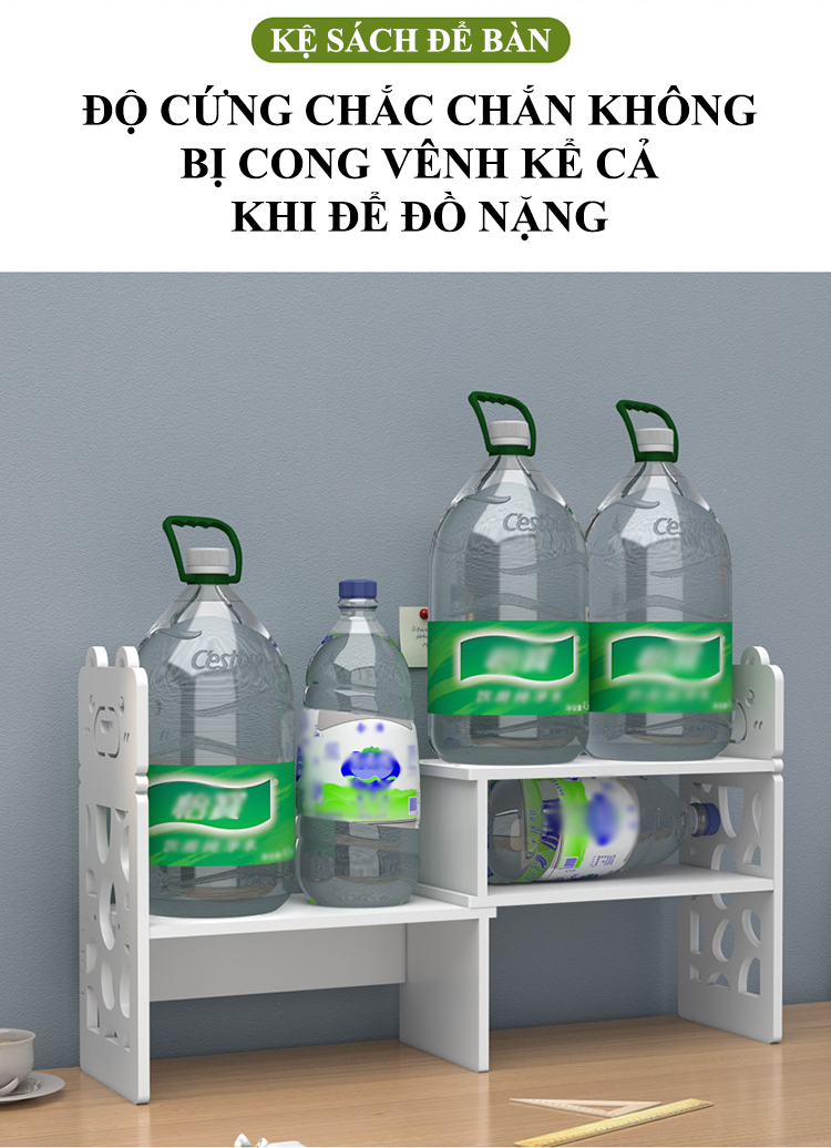 Kệ sách để bàn bằng gỗ nhựa PVC xinh xắn và tiện nghi HD00006