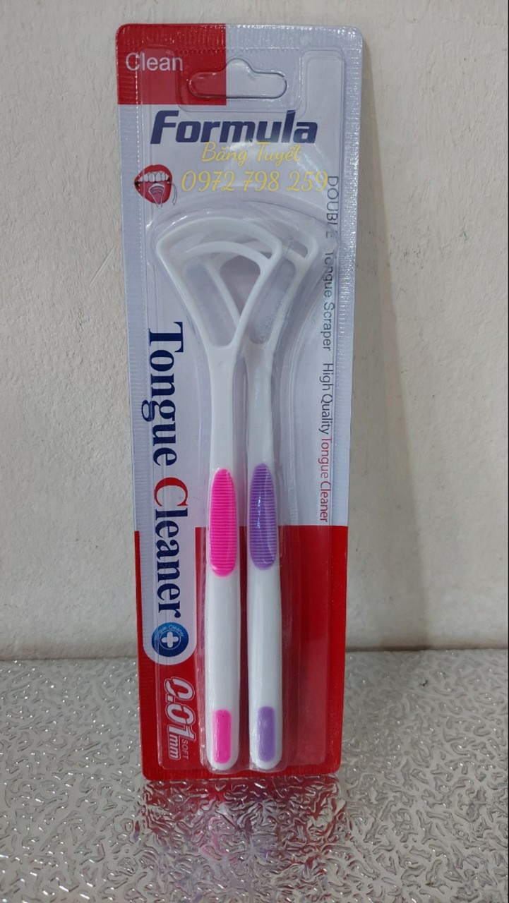 Dụng cụ cạo lưỡi Formula nhựa cao cấp làm sạch lưỡi , giảm thiểu mảng bám tác nhân gây hôi miệng , lạo lưỡi cao cấp