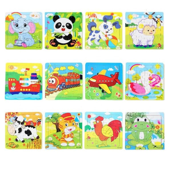 Set 2 Bộ Ghép Hình 16 Mảnh Bằng Gỗ Rèn Luyện Trí Thông Minh Cho Bé