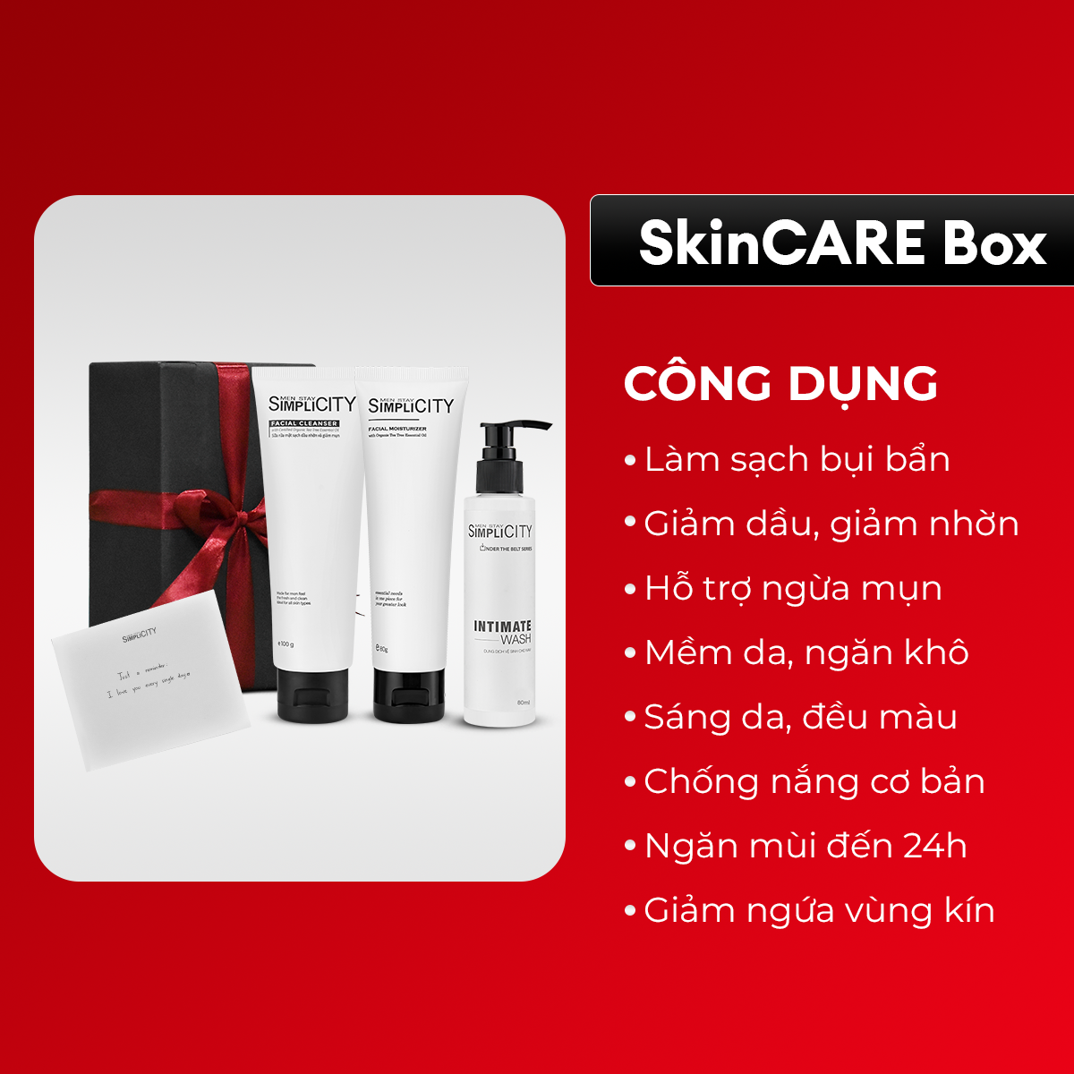 Bộ quà tặng chăm sóc da Men Stay Simplicity Skincare Box &amp; Bodycare Box