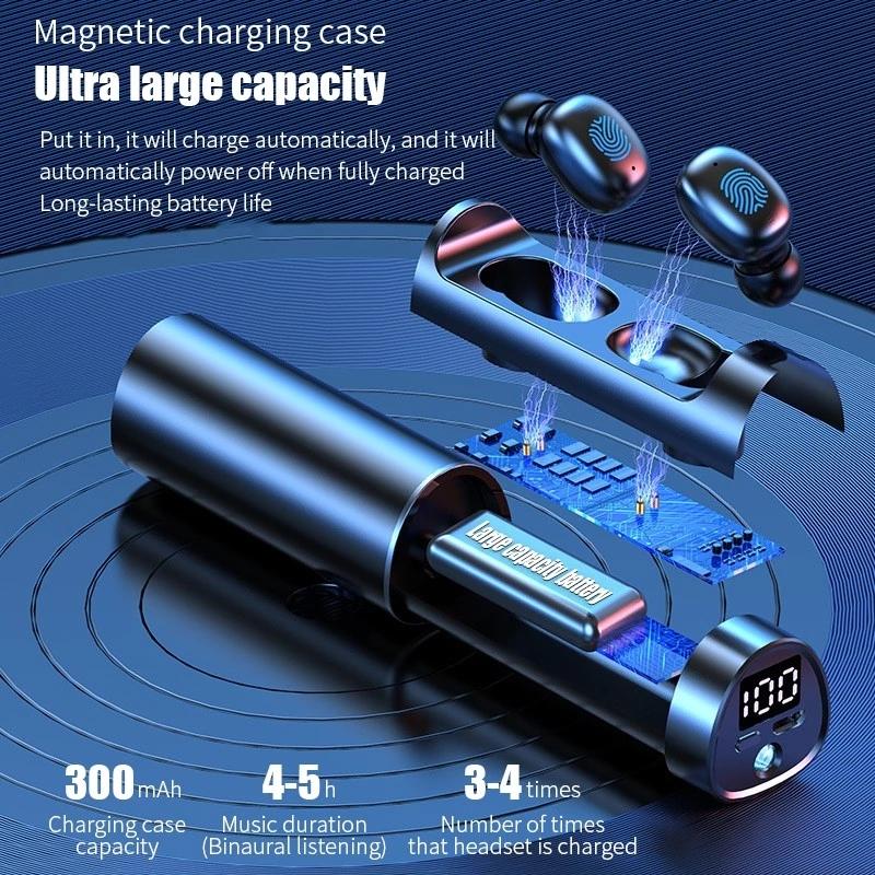 Mini Tai Nghe Nhét Tai N21 TWS Điều Khiển Cảm Ứng Màn Hình Hiển Thị LED Bluetooth Không Dây-Tương Thích Thể Thao Tai Nghe Nhét Tai Có Micro Tai Tai Nghe