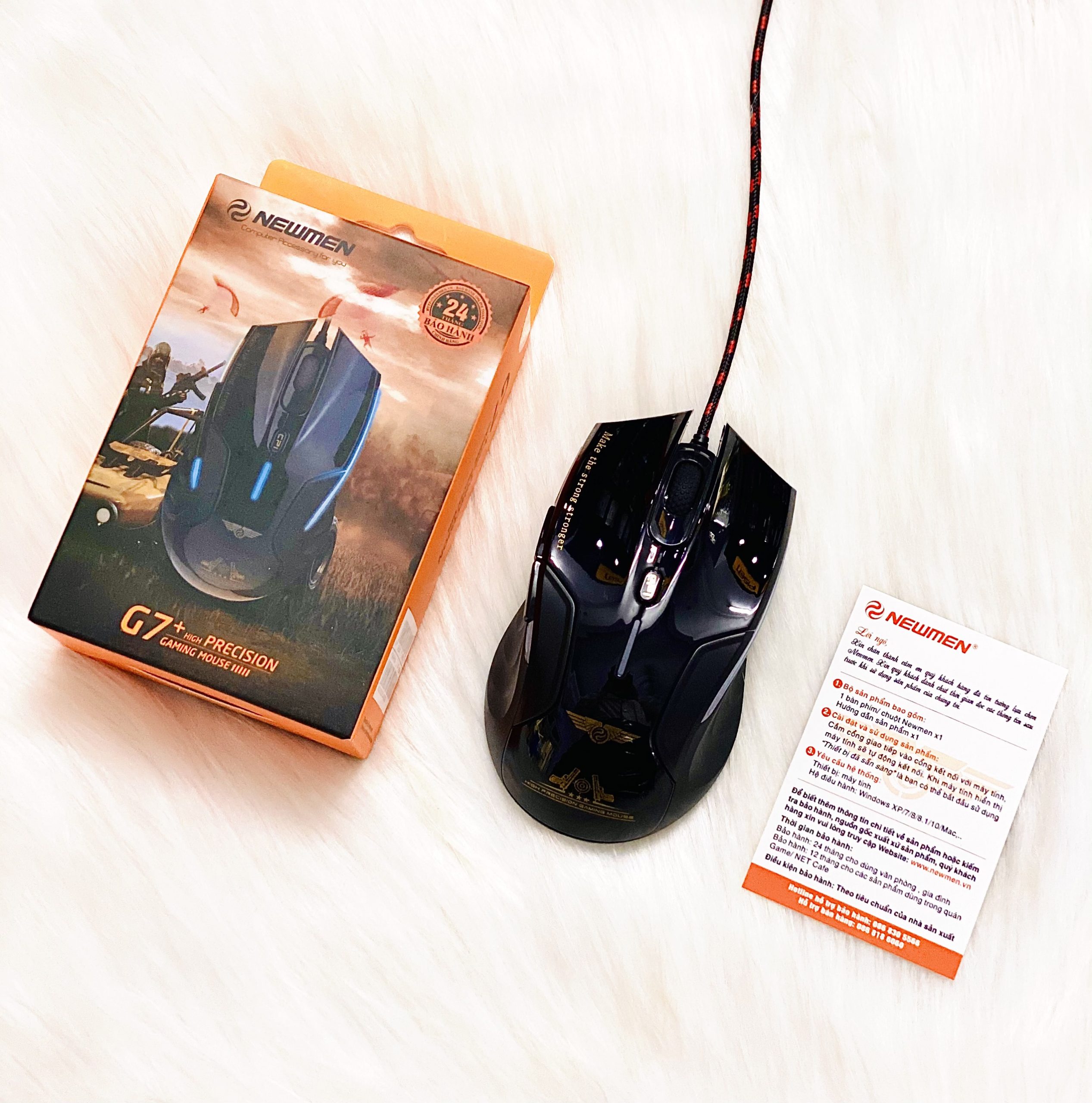 Chuột chơi game có dây NEWMEN G7+ Plus - Sát thủ Phòng Game - Hàng Chính Hãng