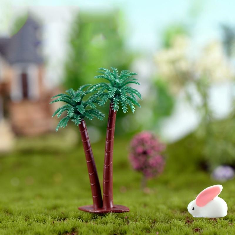 Mô hình cây dừa giả bằng nhựa trang trí tiểu cảnh, sân vườn, sen đá, terrarium