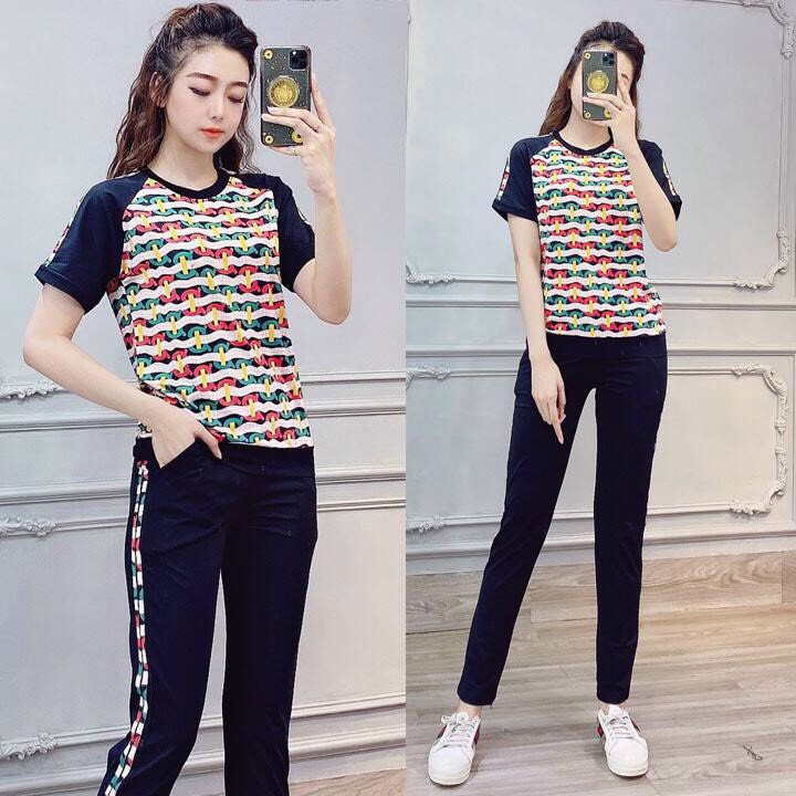 BỘ THUN THỂ THAO HỌA TIẾT KÍ TỰ