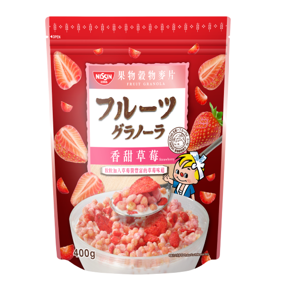 NGŨ CỐC DINH DƯỠNG NISSIN GRANOLA STRAWBERRY 400G