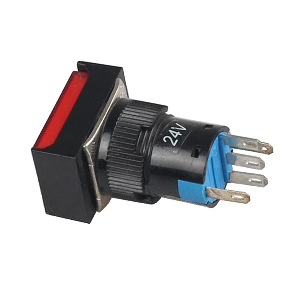 Nút Nhấn DC 24 Giây Tự đặt Lại Hình Chữ Nhật Chuyển đổi W / Đèn LED