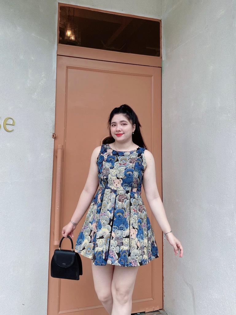Đầm xòe bố hoa thổ cẩm bigsize