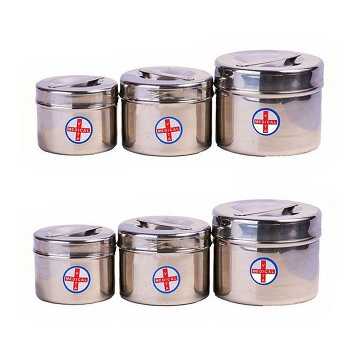 Hộp đựng bông cồn y tế inox