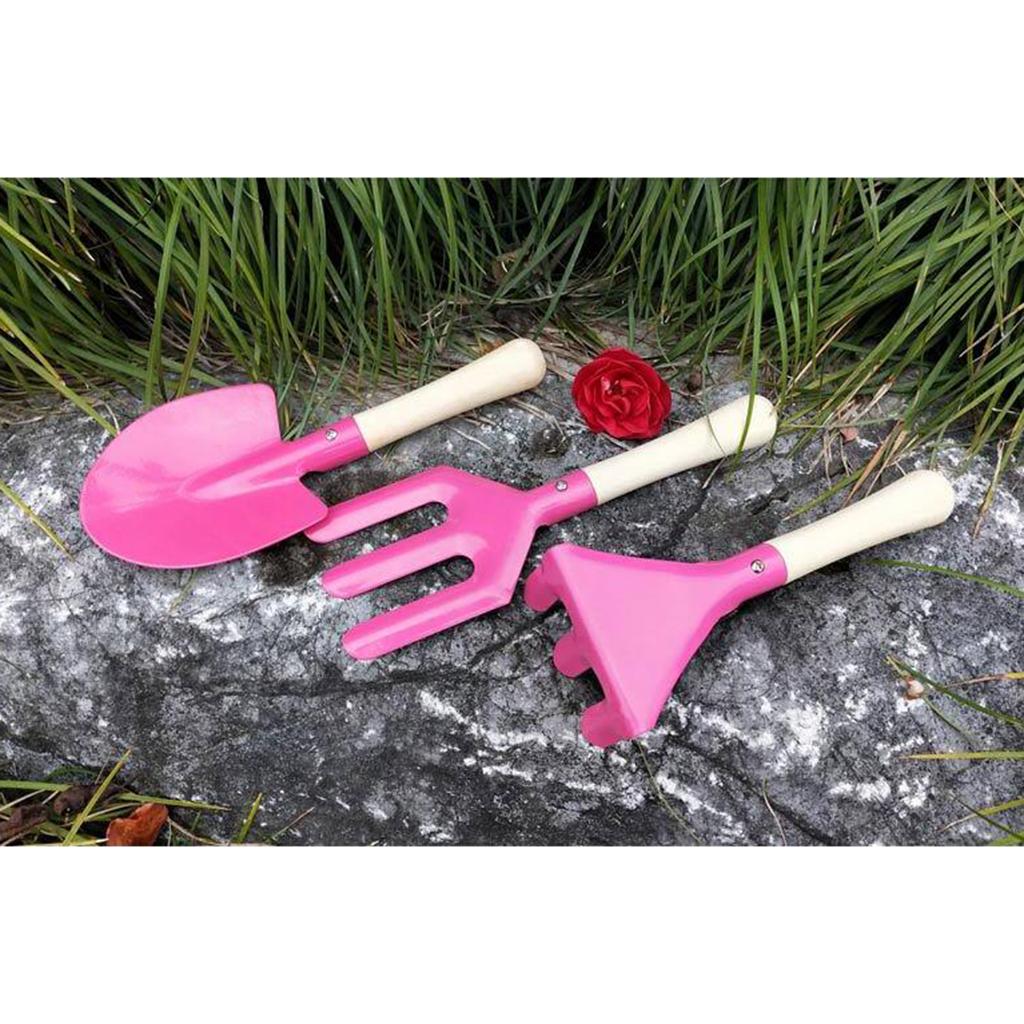 3 Cái Mini Metal Rake Sh Xẻng Fork Set Kids Beach Sandbox Toy