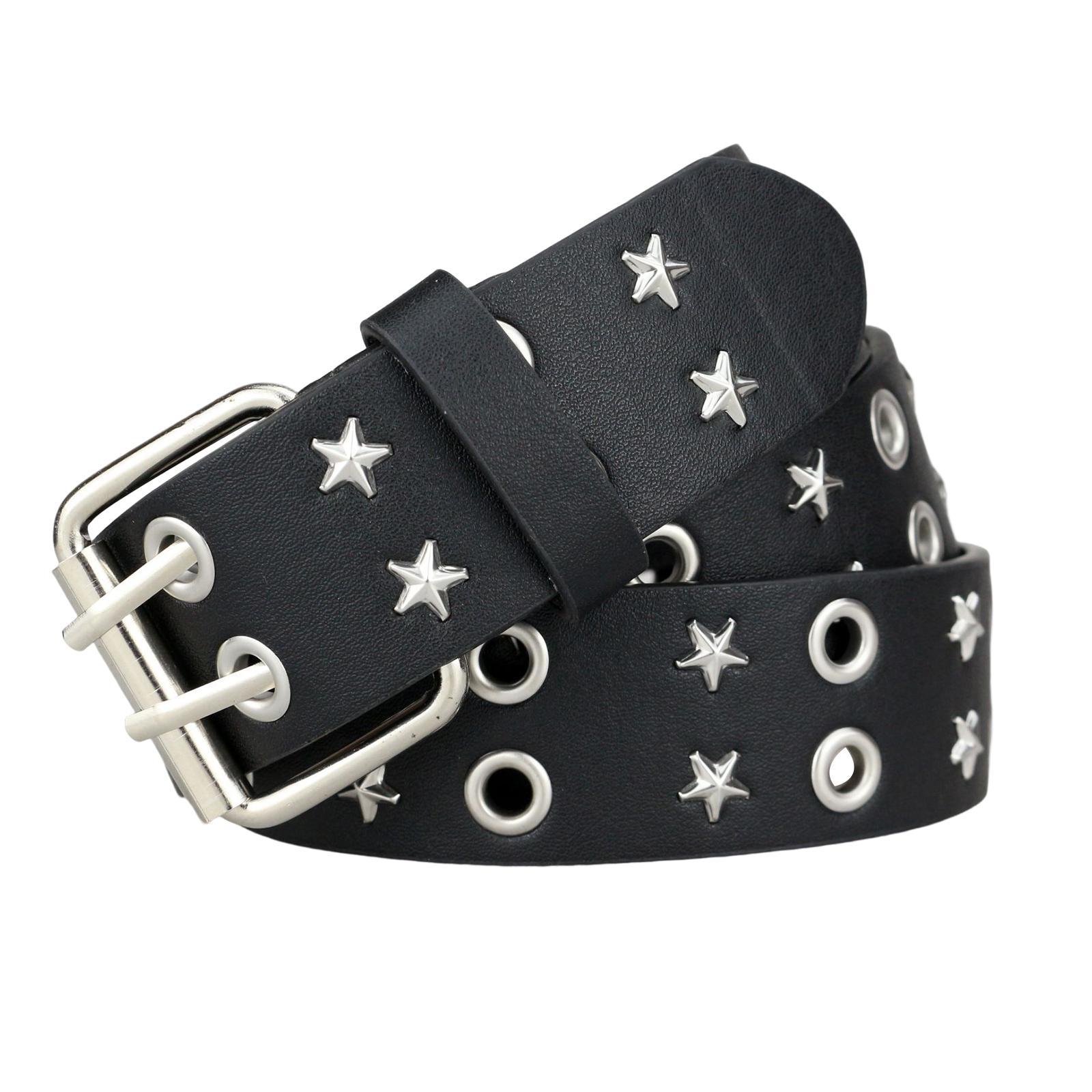 Women Men Punk Belt Grommet Gothic Decorative Belt Jeans Waist Belt